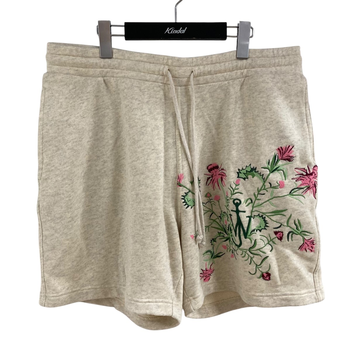 【中古】 J．W．ANDERSON×POL ANGLADA 刺繍スウェットハーフパンツ アイボリー サイズ：L 【価格見直し】 8,694円