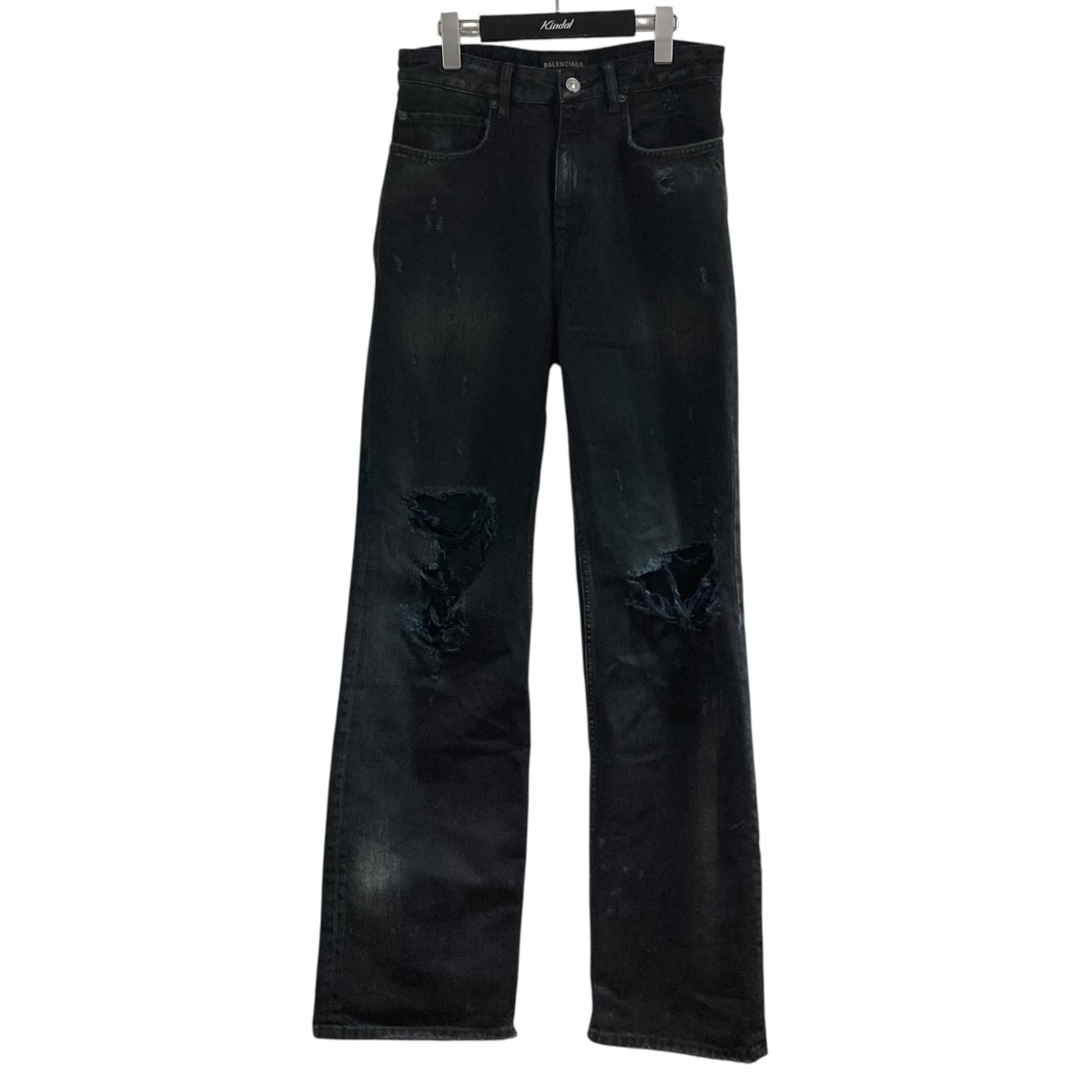 楽天市場】BALENCIAGA 22ss DESTOROY BLACK DENIM PANT SIZE-XS 697834