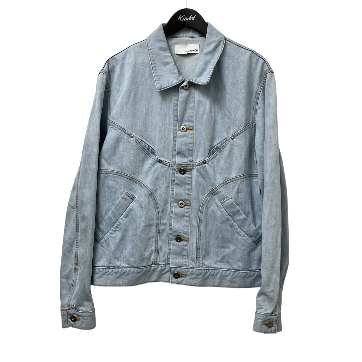 【中古】SAGE NATIONDENIM JIJI JACKET RAW デニムジャケット S084 インディゴ サイズ：M【価格見直し】｜ブランド古着のカインドオル