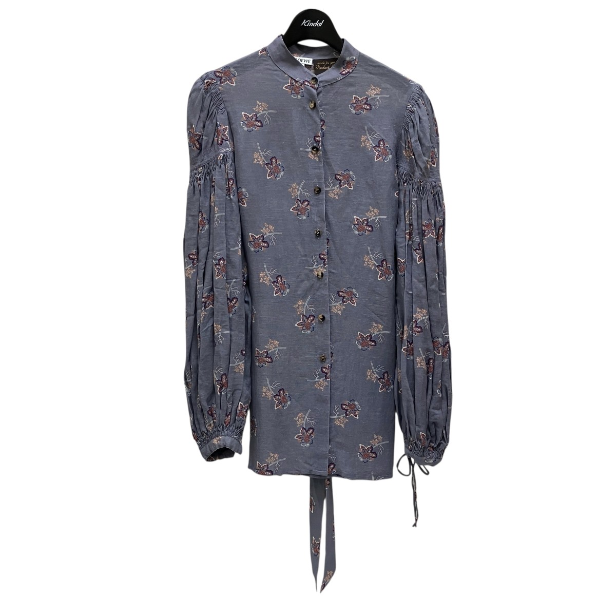 【中古】 LOEWE 花柄ブラウス パープル サイズ：32 【価格見直し】