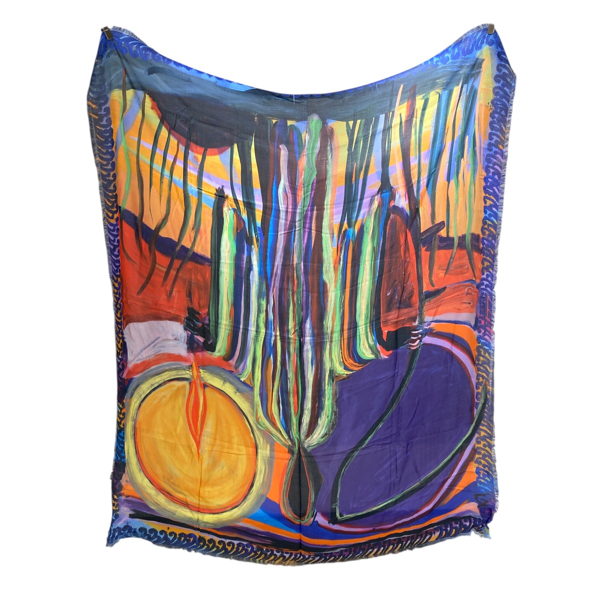【中古】 GIVENCHY　 Josh Smith ストール マルチカラー 【191025】（ジバンシィ）
