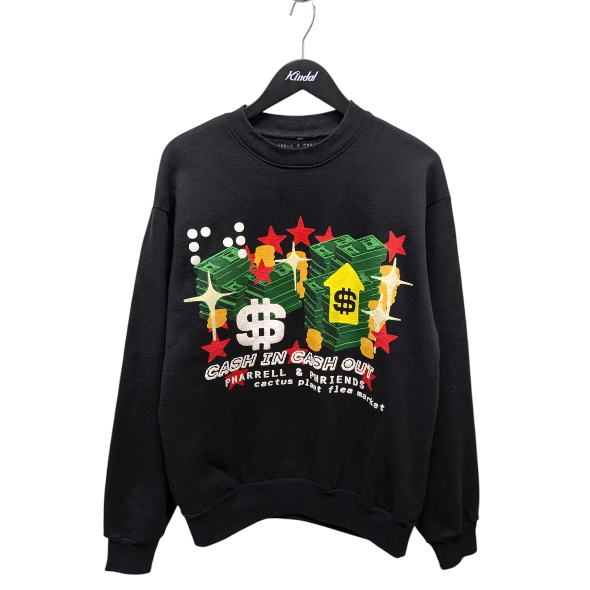 【中古】\u003cBR\u003eCPFM\u003cBR\u003e×PHARRELL WILLIAMS CASH OUT CREWNECK 汗水 黒いこと 大きさ：S\u003cBR\u003e【通貨価値思いなおす】
