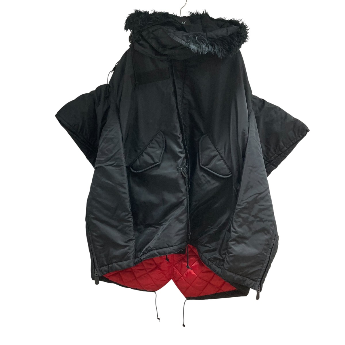 【中古】 JUNYA WATANABE フーデッドオーバーサイズボンバージャケット ブラック サイズ：S 【価格見直し】