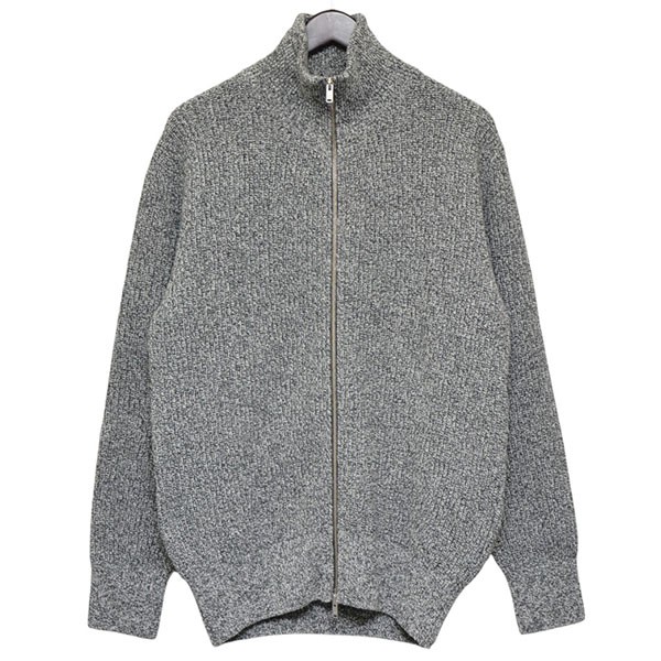 【中古】 JOHN SMEDLEY BRILEY　ドライバーズニット　カシミヤ×メリノウールジップアップジャケット　ブルゾン　セーター グレー サイズ：M 【価格見直し】