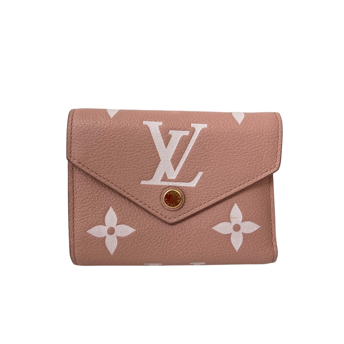 【中古】LOUIS VUITTON モノグラムアンプラントポルトフォイユヴィクトリー 3つ折り紙入れ M81728 サクラ色 【211025】（ルイヴィトン）