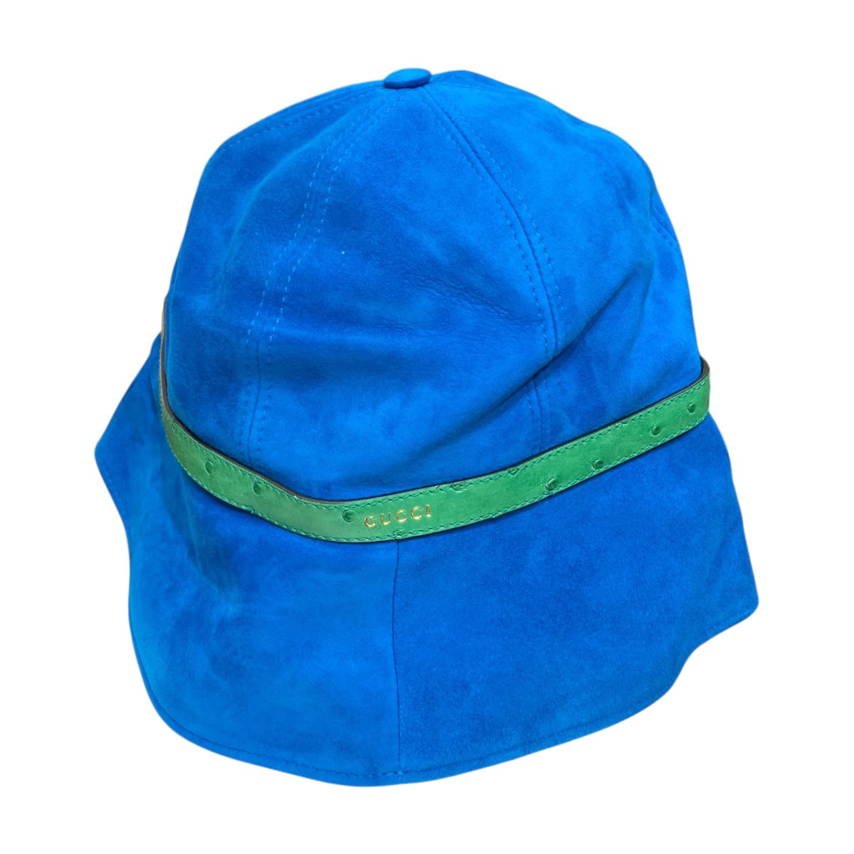 【中古】GUCCI　スウェードバケットハット 728965 ブルー サイズ：L 【150726】（グッチ）｜ブランド古着のカインドオル