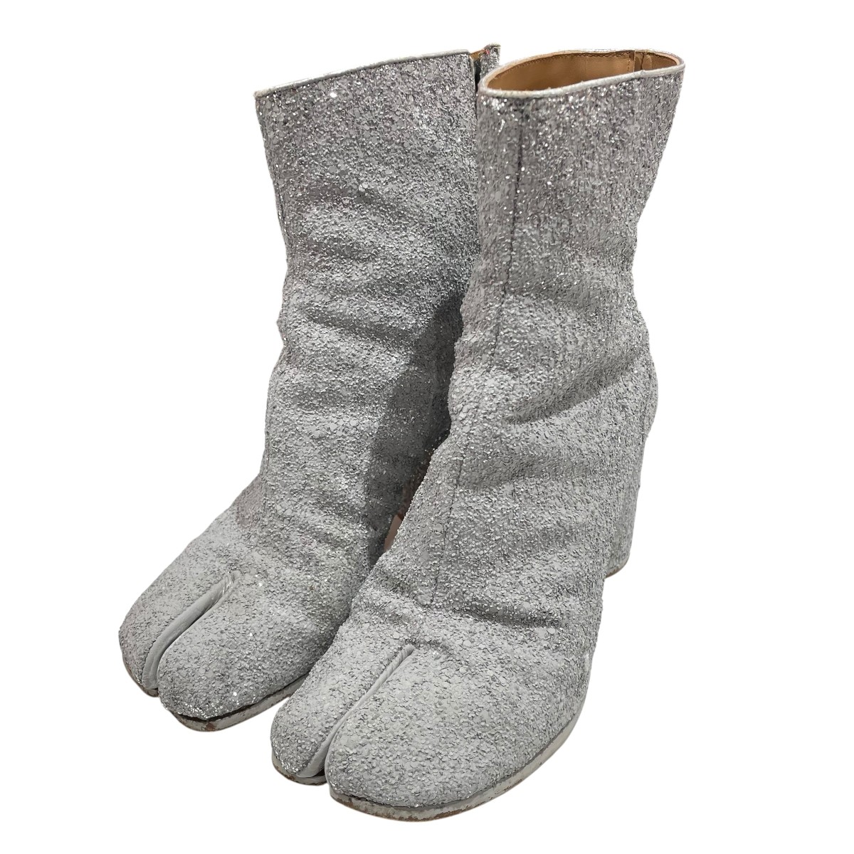 【中古】 Maison Margiela　 足袋ブーツグリッター 足袋ブーツ S58WU0206 シルバー サイズ：37 【040426】（メゾンマルジェラ）