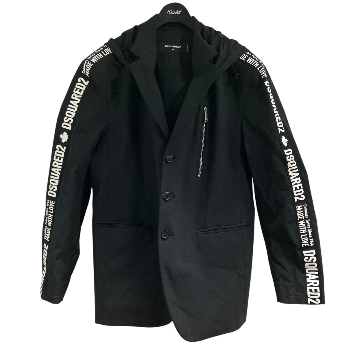 【中古】 DSQUARED2 ブラザージャケット ブラック サイズ：48 【価格見直し】