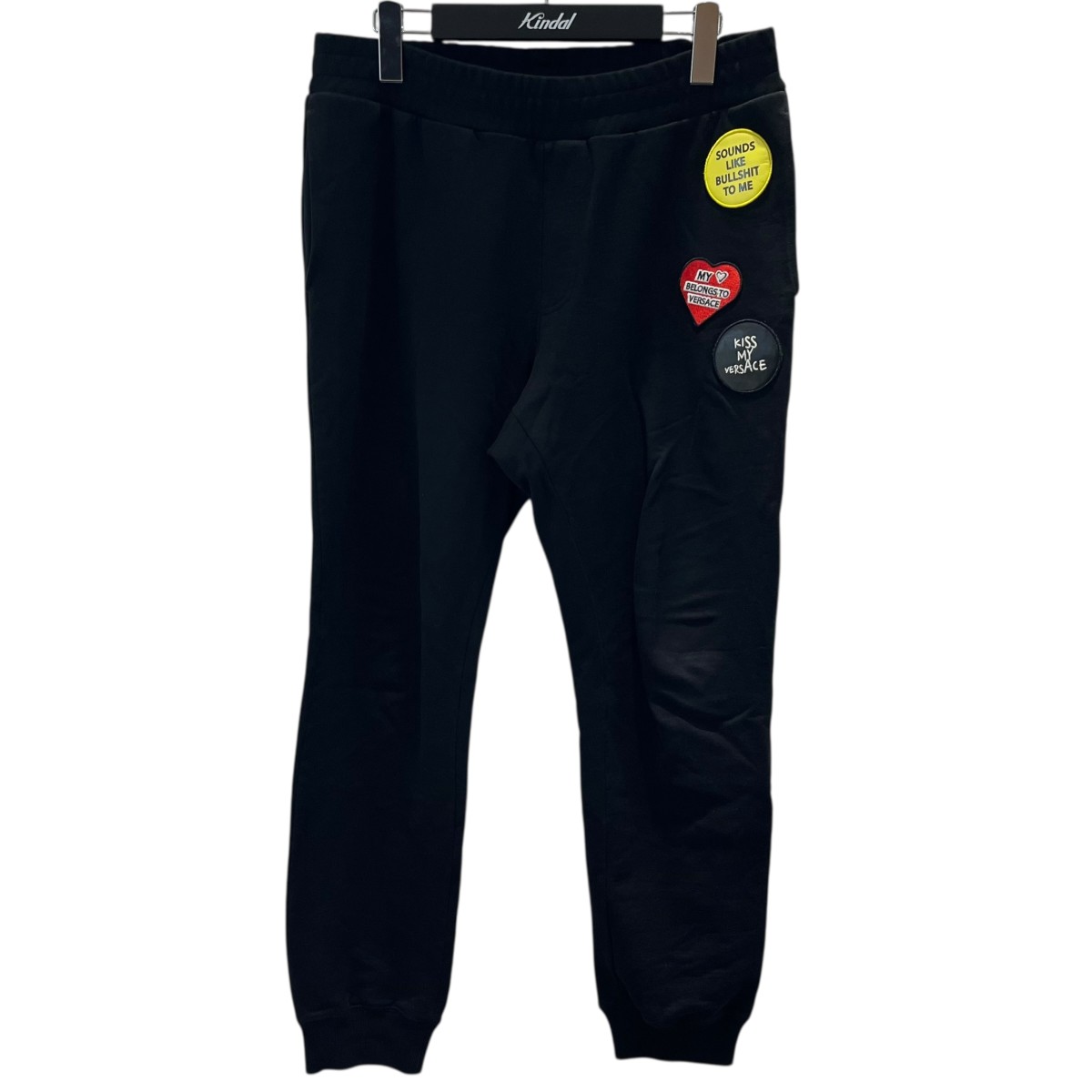 【中古】 VERSACE　 ワッペンデザイン スウェットパンツ A85866 ブラック サイズ：M 【211025】（ヴェルサーチ）
