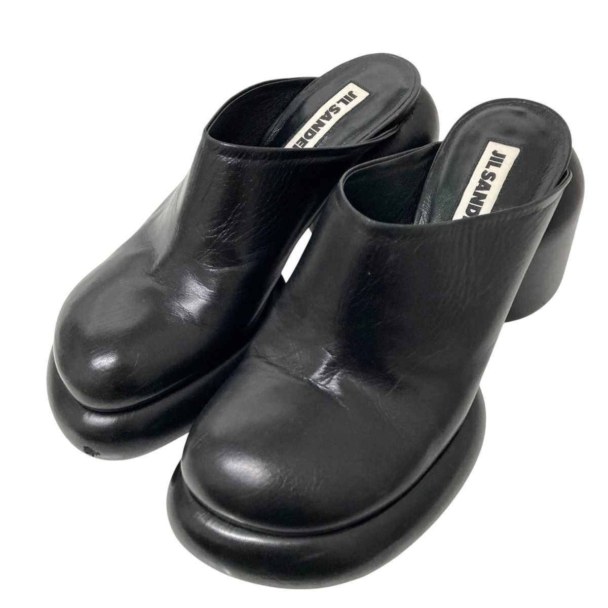 【中古】 JIL SANDER ブロックヒールサンダル JS38035A ブラック サイズ：36 【価格見直し】