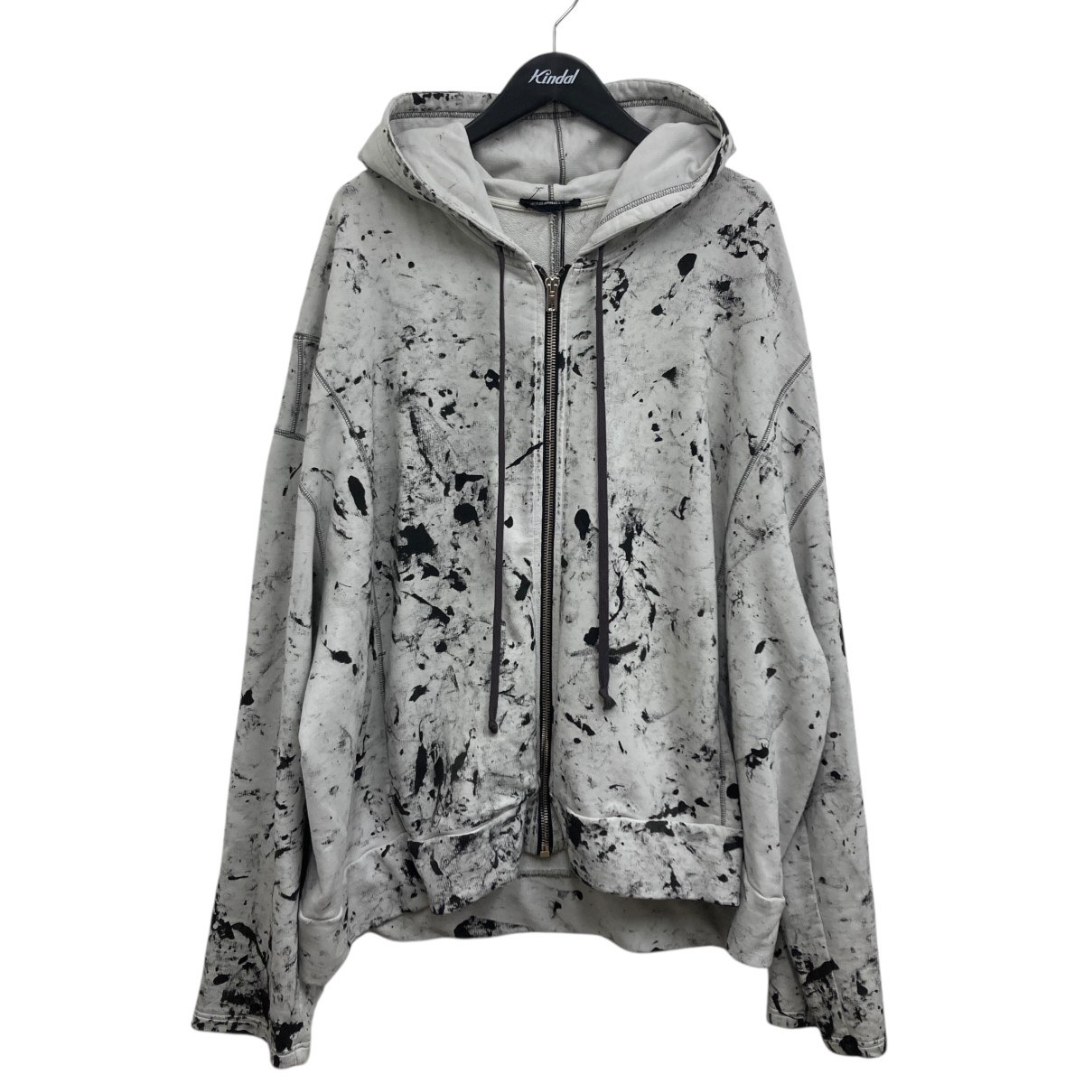 【中古】Nicolas Andreas Taralisジップパーカー ホワイト×ブラック サイズ:S【価格見直し】|ブランド古着のカインドオル