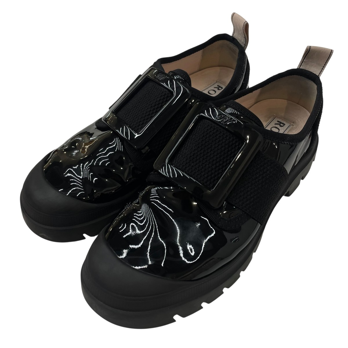【中古】 Roger Vivier ウォーキーヴィヴ パテントレザー スニーカー ブラック サイズ：36 【価格見直し】