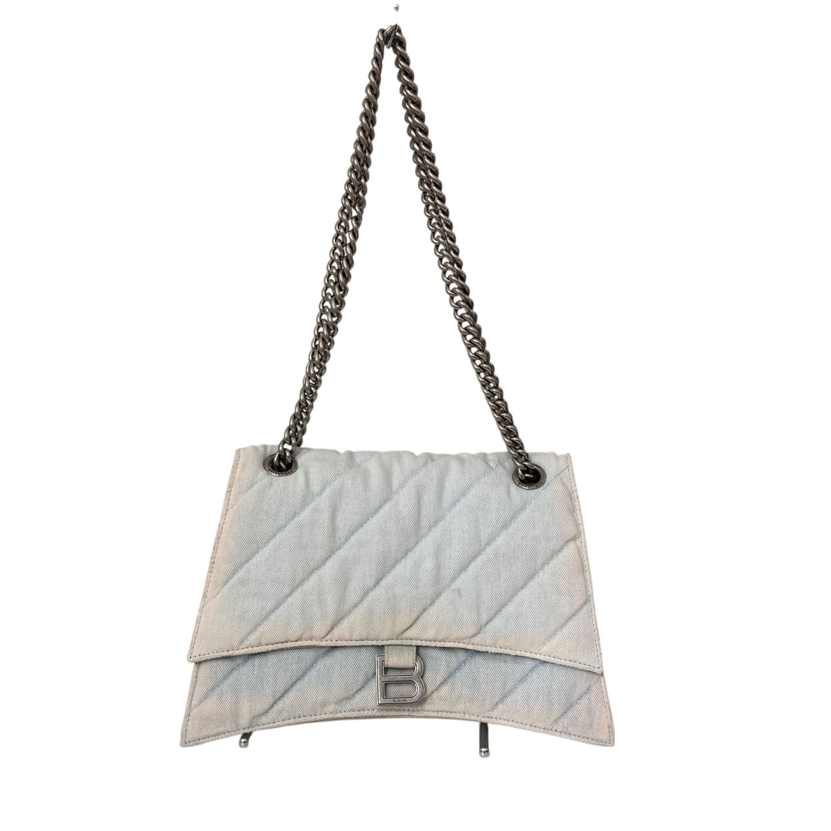 【中古】\u003cBR\u003eBALENCIAGA\u003cBR\u003eCrush Medium Chain Bag Quilted Denim チェーン店ショルダーバッグ ライトインディゴ\u003cBR\u003e【通貨価値思いなおす】
