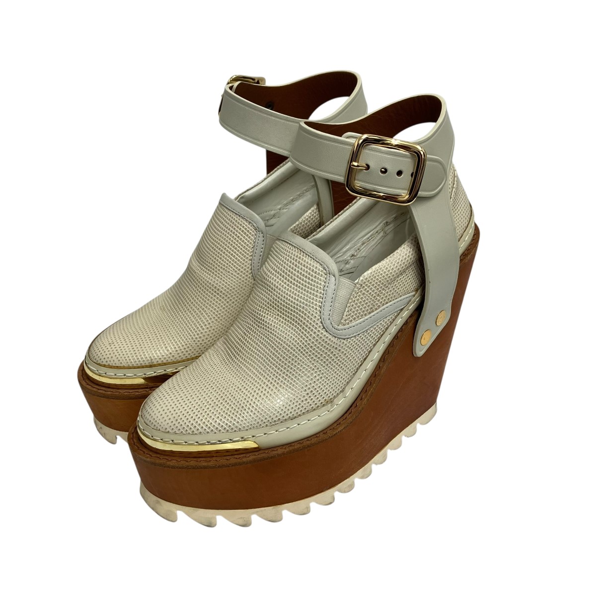 【中古】 UNDERCOVER　 14AW シャークソール シューズ N6F51-1 オフホワイト サイズ：XS 【251025】（アンダーカバー）