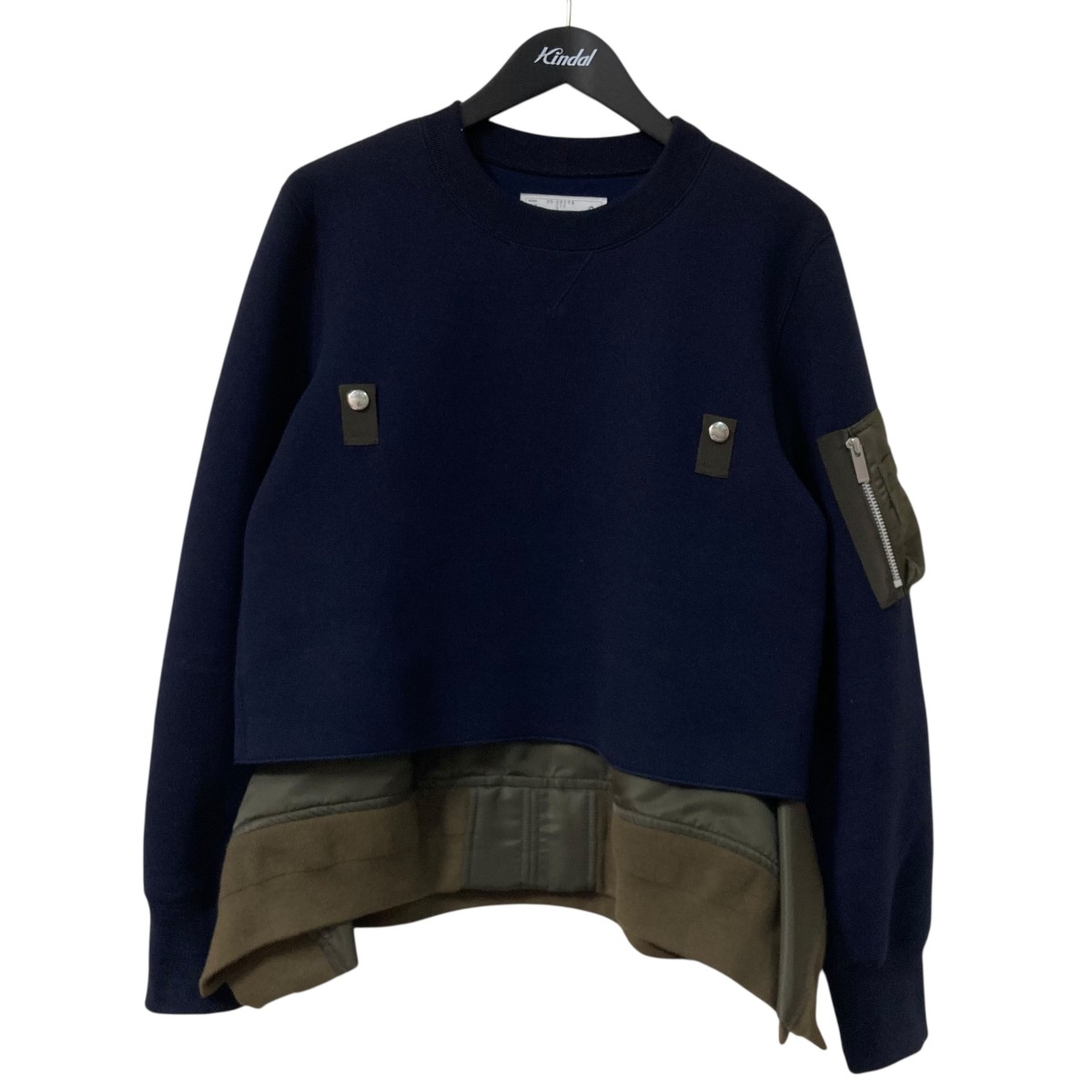 【中古】 sacai Sponge Sweat x Nylon Twill Pullover トレーナー 25 08172 ネイビー サイズ：2 【価格見直し】