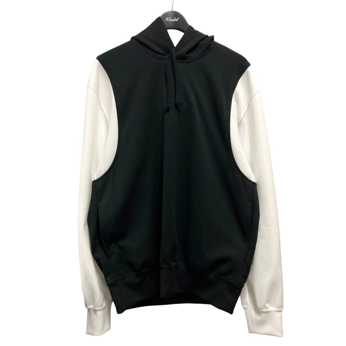 【中古】 COMME des GARCONS HOMME PLUS　 プルオーバーパーカー PN T026 ブラック×ホワイト サイズ：L 【261025】（コムデギャルソンオムプリュス）