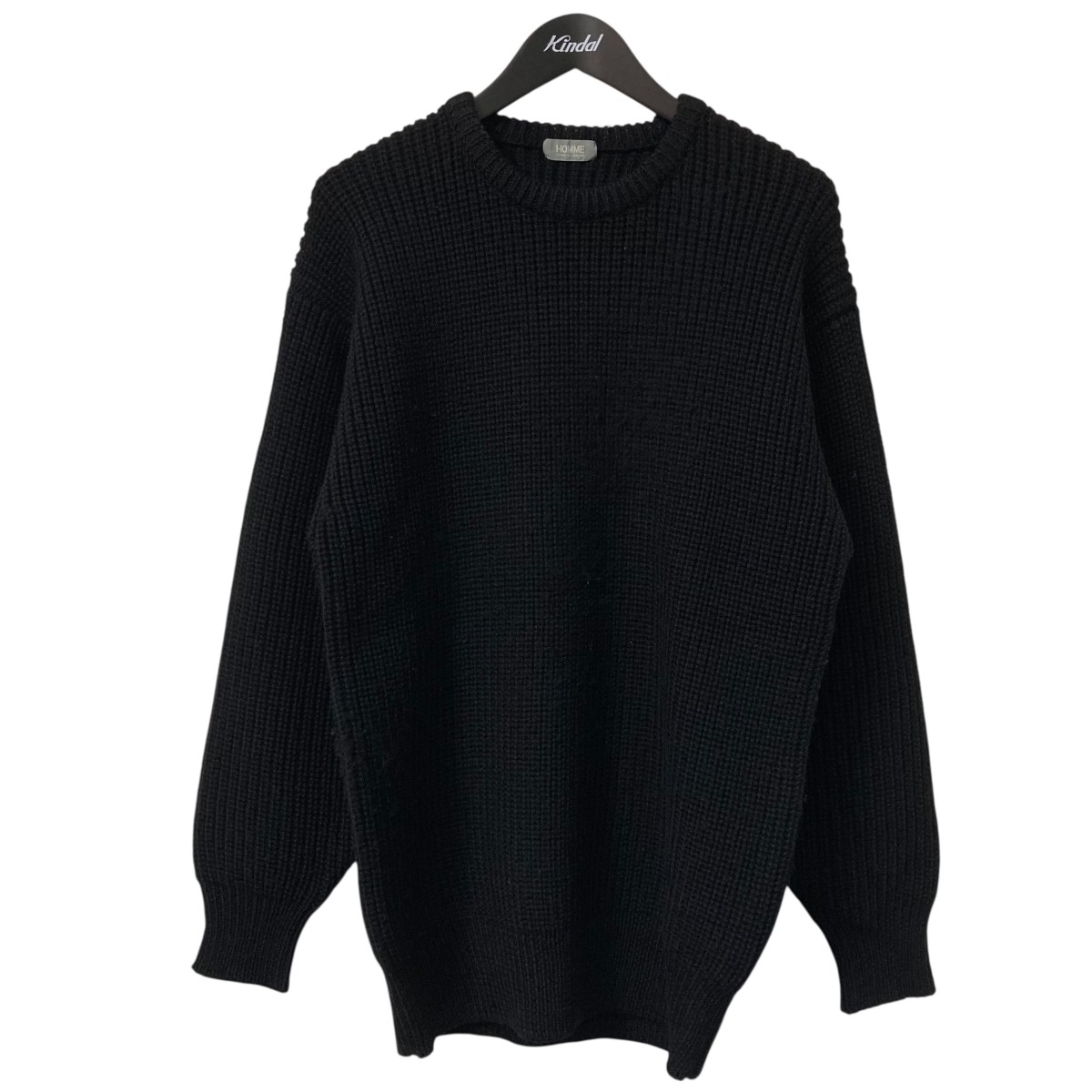 【中古】\u003cBR\u003eCOMME des GARCONS HOMME\u003cBR\u003e70s~80s デカオム クルーネックニット HN050180 黒いこと 大いさ：曖昧模糊たる\u003cBR\u003e【必要経費思いかえす】 メンズファッション-トップス