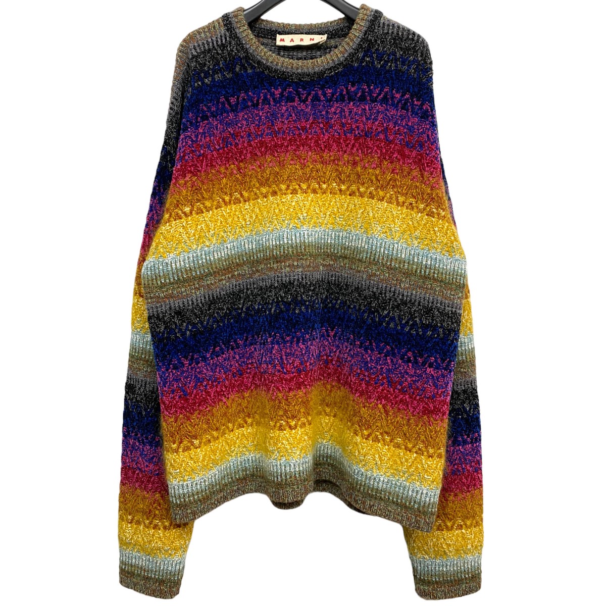 【中古】MARNI 22AW Viscose Wool Knit Maltiモヘヤクレイジーパターンオーバーサイズニット マルチカラー サイズ:50(オーバーサイズ) 【261025】(マルニ)|ブランド古着のカインドオル