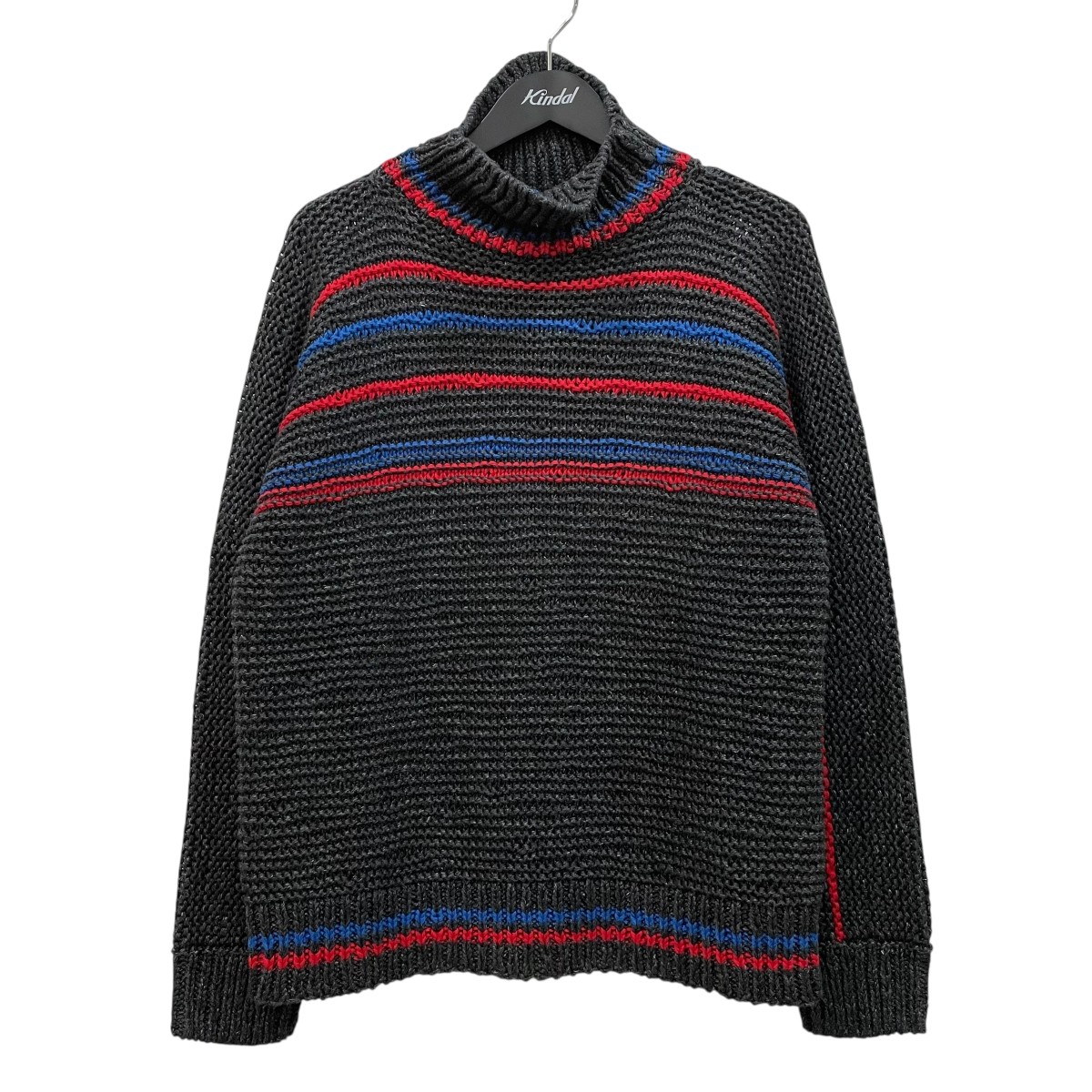 【中古】 BOTTEGA VENETA ボーダー ハイネックニット 737748 グレー×レッド×ブルー サイズ：XS 【価格見直し】 30,459円