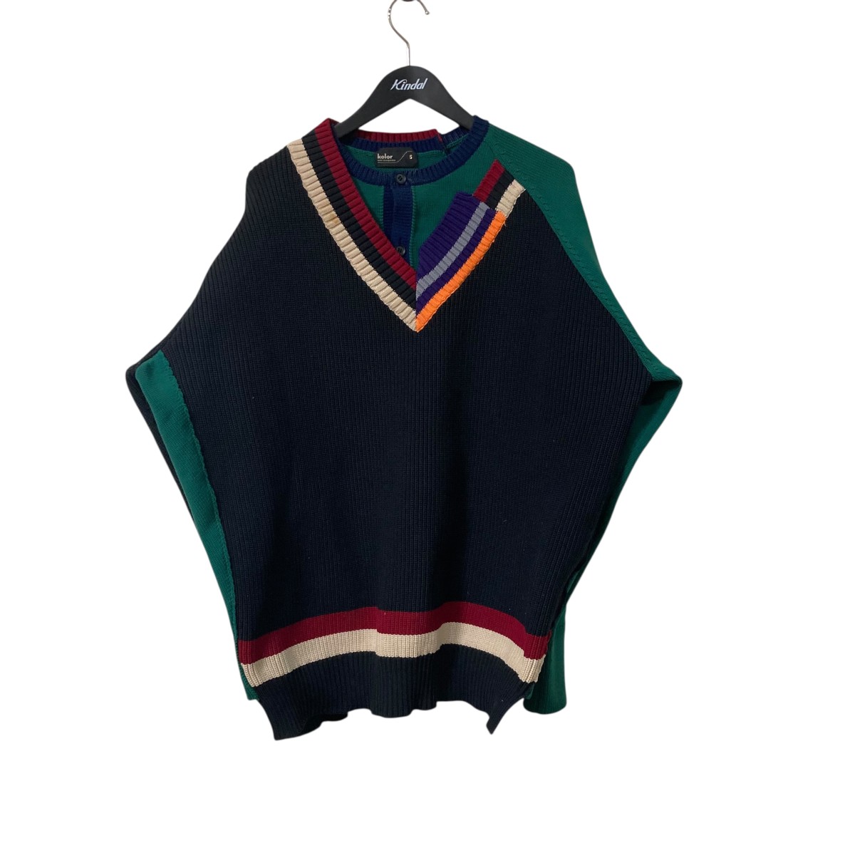 kolor◇クレイジーパターンケーブルニット/ニット/1/ウール/BLU/21WCM