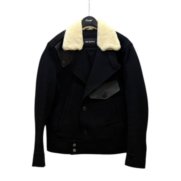 ☆美品☆ニールバレット マットナイロン シングルコート 黒 48 定番マットナイロンストレッチシングルコート BLACK Neil Barrett