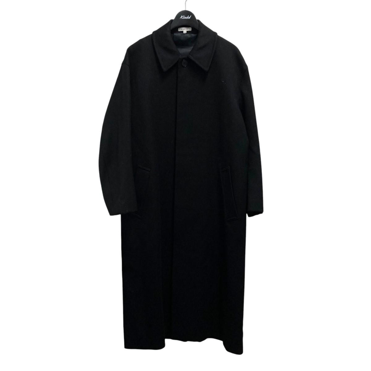 ★ブラミンク★BLAMINK★タフタレギュラーカラーロングコート★ブラック★36 ☆ブラミンク☆BLAMINK☆タフタレギュラーカラーロングコート