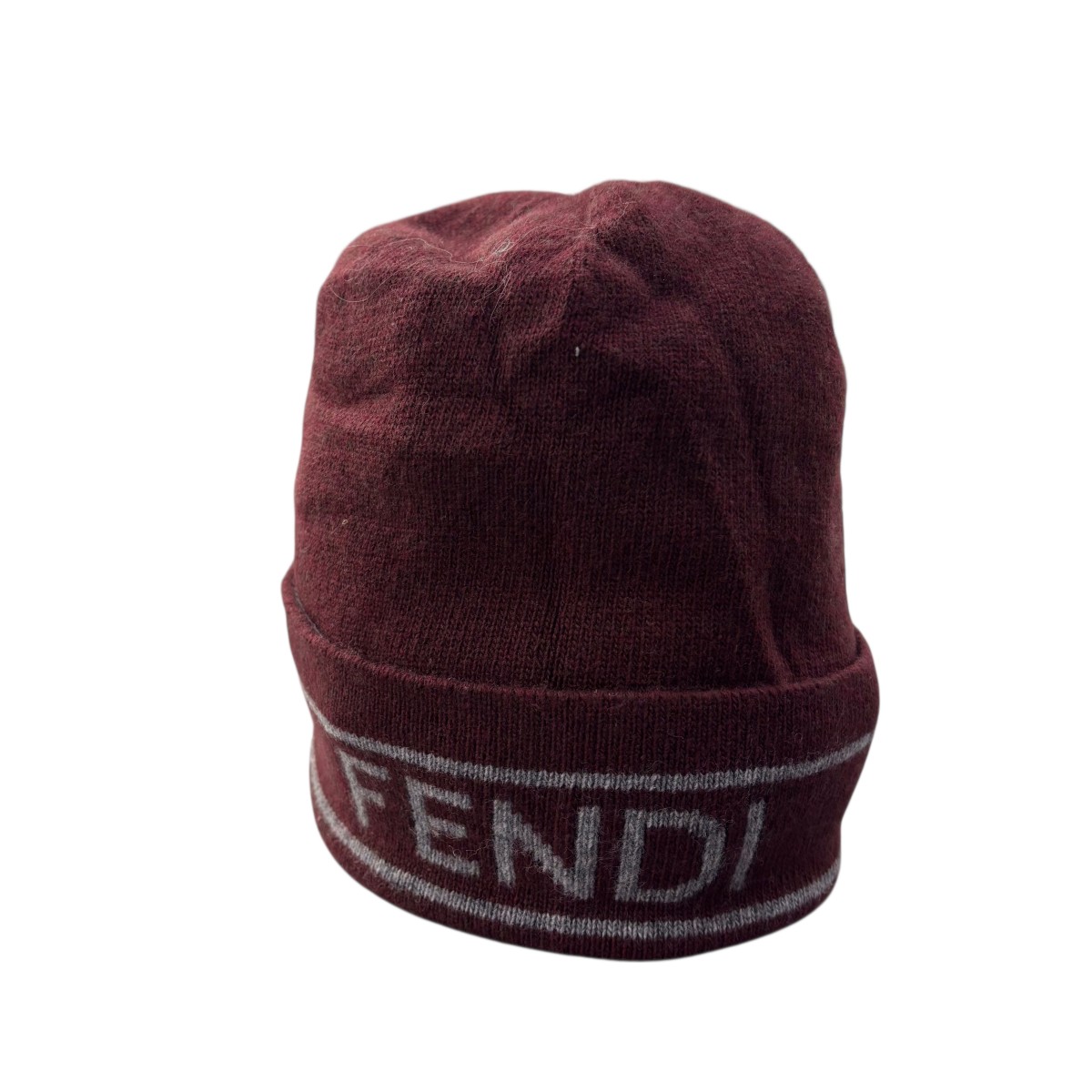 【中古】 FENDI カシミヤビーニー FXQ956 ボルドー 【価格見直し】