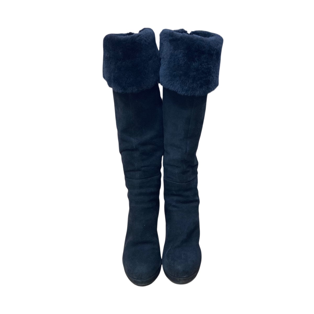 【中古】 MaxMara ファーロングヒールブーツ ブラック サイズ：37 【価格見直し】