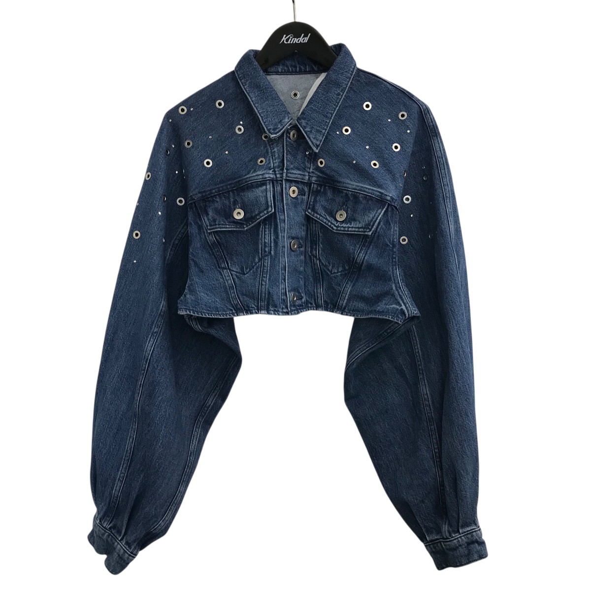 【中古】\u003cBR\u003eFETICO\u003cBR\u003e「ORGANIC COTTON DENIM SHORT JACKET WITH STUDS」 ハトメデザインショート丈ジーンズ上衣 FTC252 0209 インディゴ 大きさ：1\u003cBR\u003e【必要経費思いかえす】