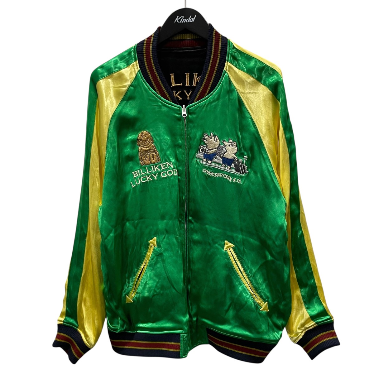 STUDIO D'ARTISAN 豚　別珍　サテン リバー シブル スカジャン STUDIO D'ARTISAN 豚 別珍 サテン リバー シブル スカジャン