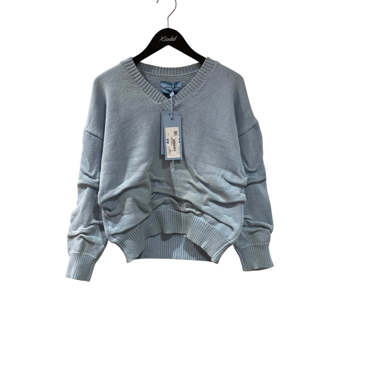 【中古】 ACHILLES ION GABRIEL 24AW クロップドコットンニット JU0003 450 スカイブルー サイズ：S 【価格見直し】 24,572円