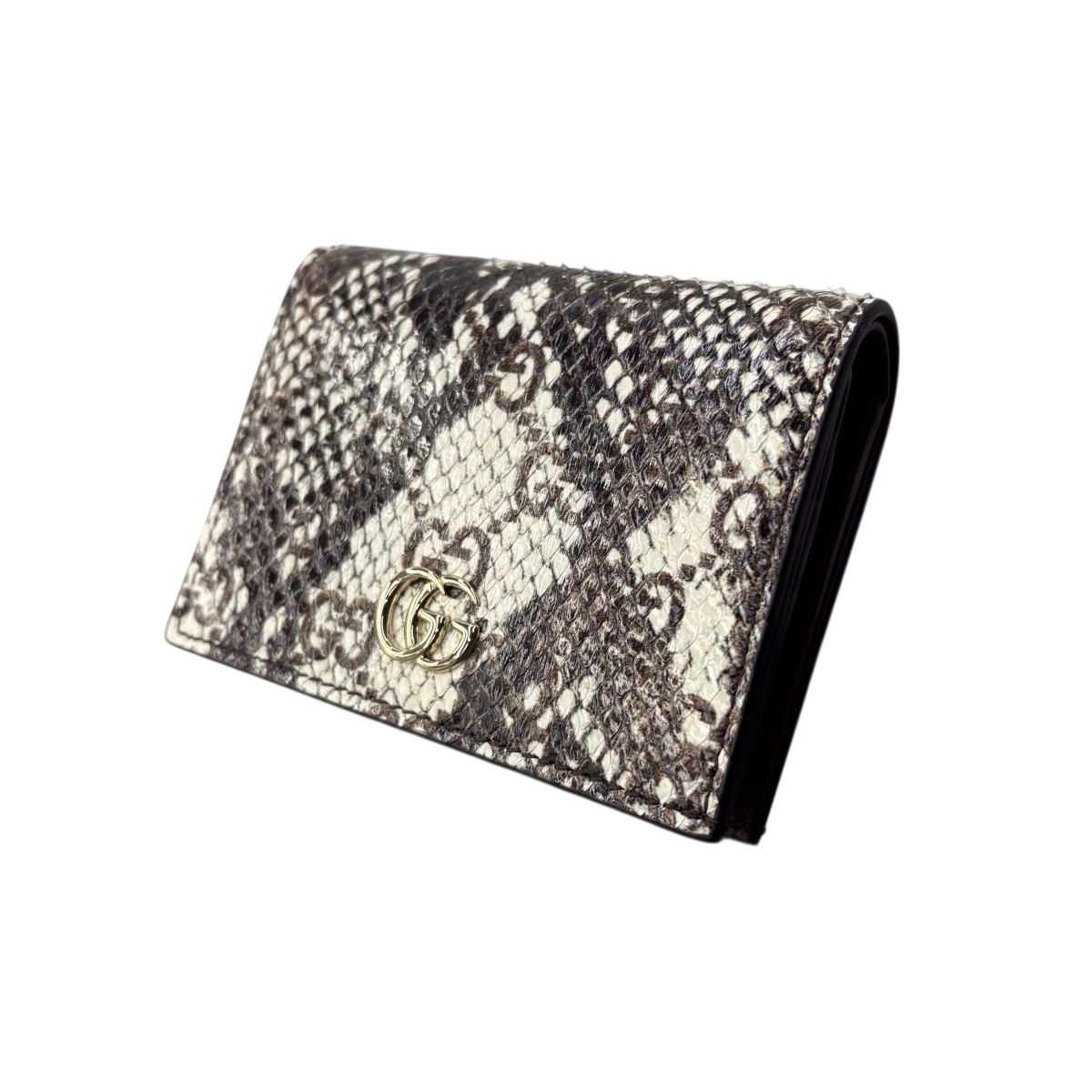 極美品☆グッチ ダイアナ パイソン バンブー マーモント 2つ折り財布