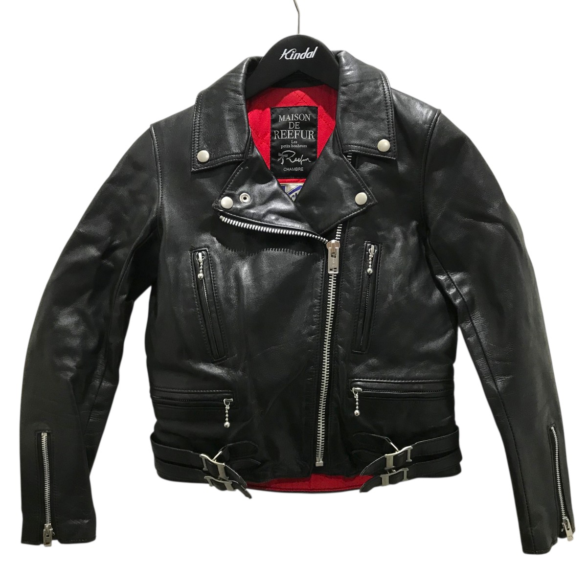 【中古】 MAISON DE REEFUR×ADDICT CLOTHES ライダースジャケット EOL-7440-B ブラック サイズ：36 【価格見直し】