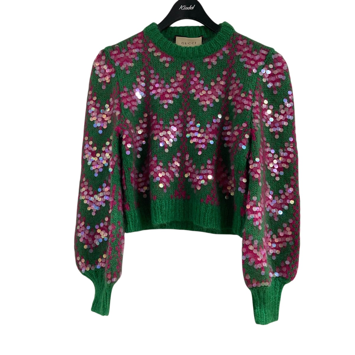 GUCCI ミントグリーン 半袖ニット XS 国内発送☆adidas×GUCCI】アニマル ニットコットンセーター (GUCCI