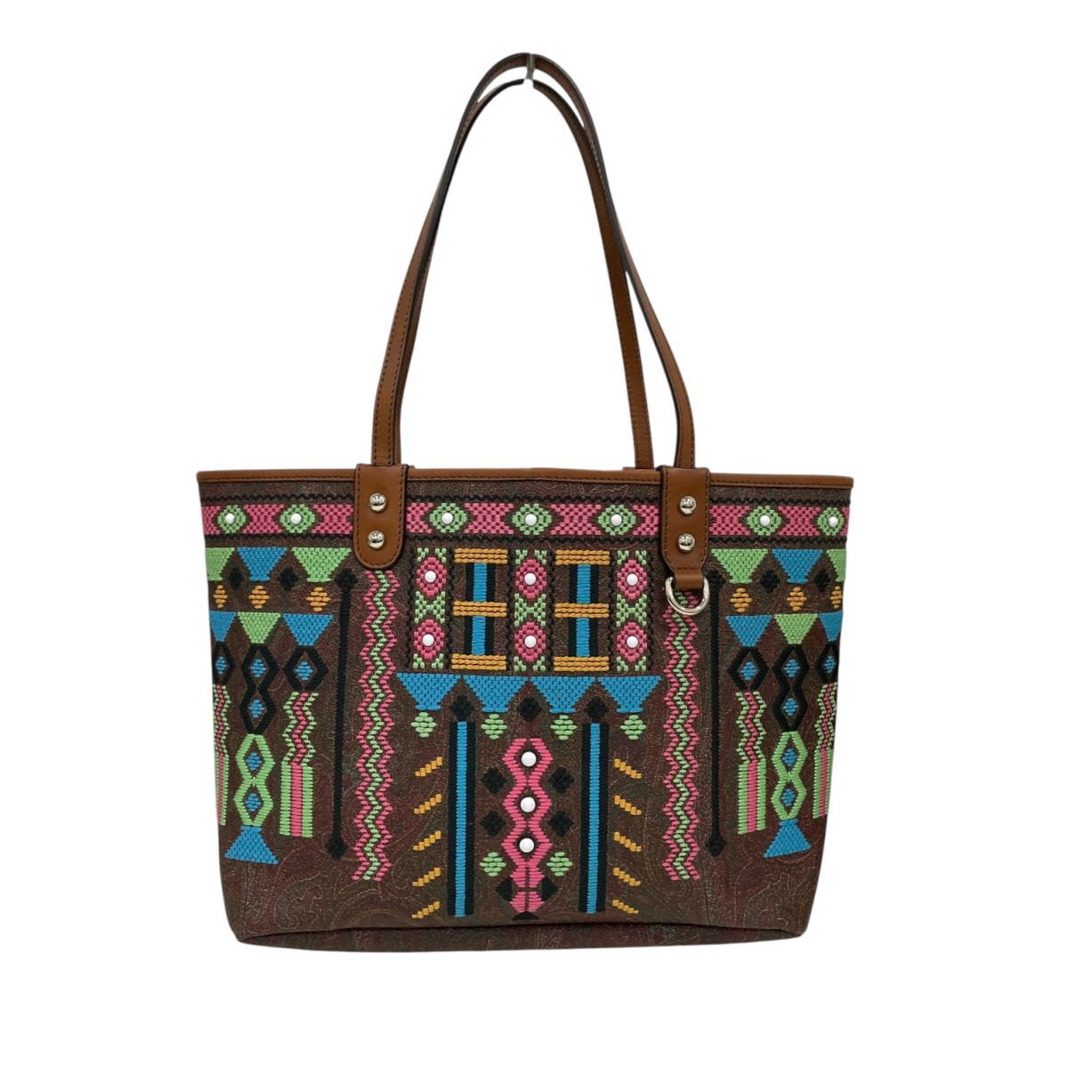 【中古】 ETRO トートバッグ 1I191 7016 ブラウン 【価格見直し】