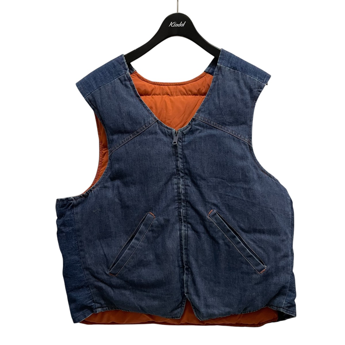 【中古】 Eddie Bauer　 70s リバーシブルダウンベスト インディゴ サイズ：不明 【180426】（エディーバウアー）