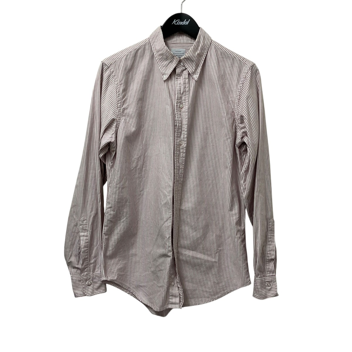 【中古】 FAR EAST　 ボタンダウンストライプシャツ ブラウン サイズ：- 【041125】（ファー イースト）