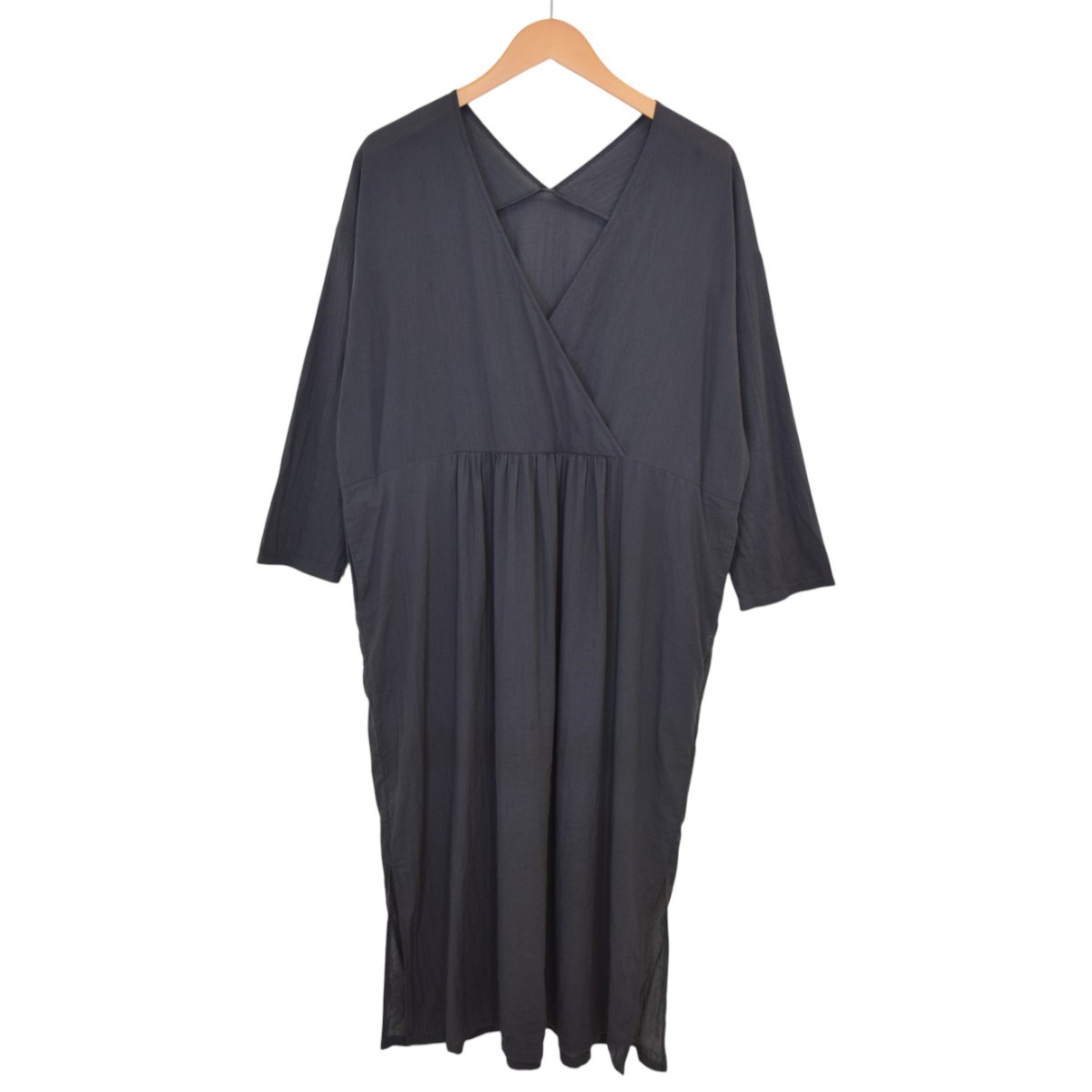 【中古】evam eva　cotton one piece カシュクールワンピース 2024SS E241T041 グレー サイズ：2 【031125】（エヴァムエヴァ）｜ブランド古着のカインドオル 8,778円