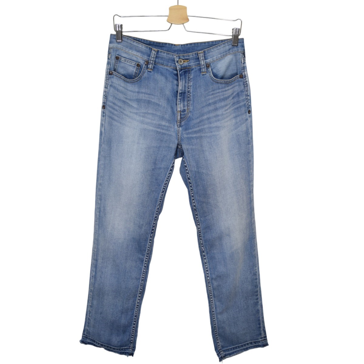 【中古】 Hug O’War　 オリジナルデニムパンツ(中空糸) フリンジデニムパンツ 2024SS ライトインディゴ サイズ：27 【031125】（ハグオーワー）
