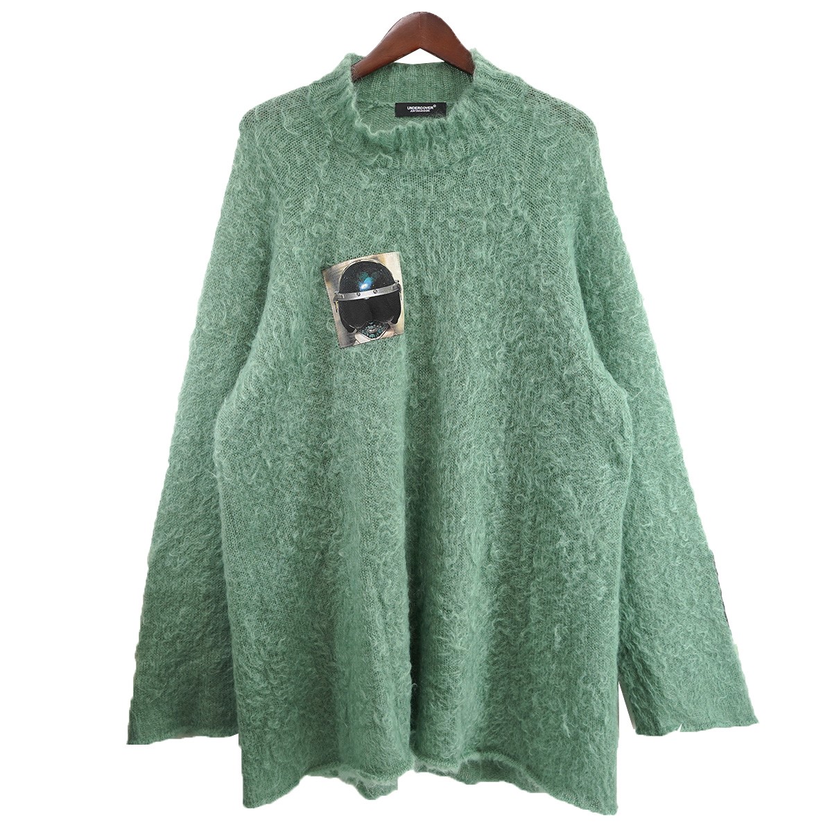 【中古】\u003cBR\u003eUNDERCOVER\u003cBR\u003e25AW HELDON L／S Knit Wool-blend mohair high-neck knit pullover 工芸細工物 ジャかばい立て 継ぎ切れ モヘヤ 編み物 プルオーバー 緑であること 大きさ：4\u003cBR\u003e【必要経費思いなおす】