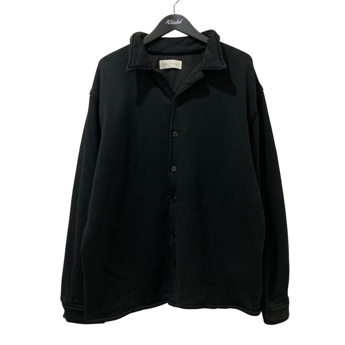 【中古】\u003cBR\u003eLES TIEN\u003cBR\u003eRHC別注  Sweat Button Shirt スウェットシャツジャケット 黒いこと 大きさ：L\u003cBR\u003e【必要経費思いかえす】
