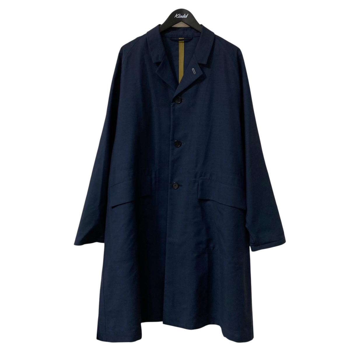 【中古】 TOMORROW LAND 22SS ウールポリエステル バルカラーコート 薄手ロングコート 63092109003 ネイビー サイズ：M 【価格見直し】
