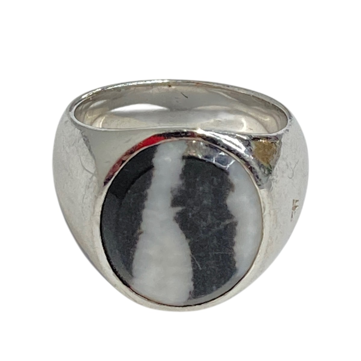 【中古】 TOM WOOD　 OVAL ZEBRA RING MARBEL オーバルリング シルバー サイズ：約9号 【051125】（トムウッド）