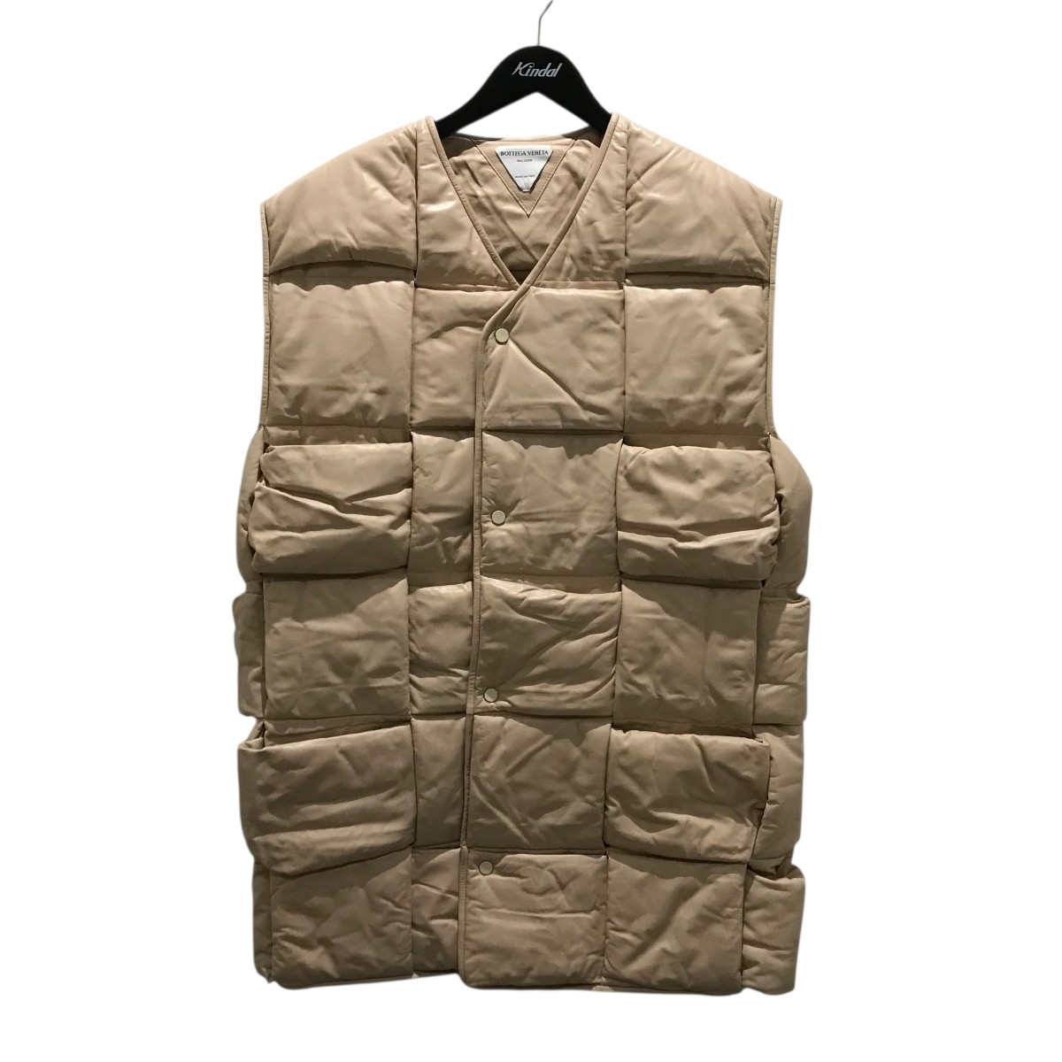 【中古】BOTTEGA VENETAマキシイントレチャートレザーベスト 645005 ベージュ サイズ：M-L【価格見直し】｜ブランド古着のカインドオル