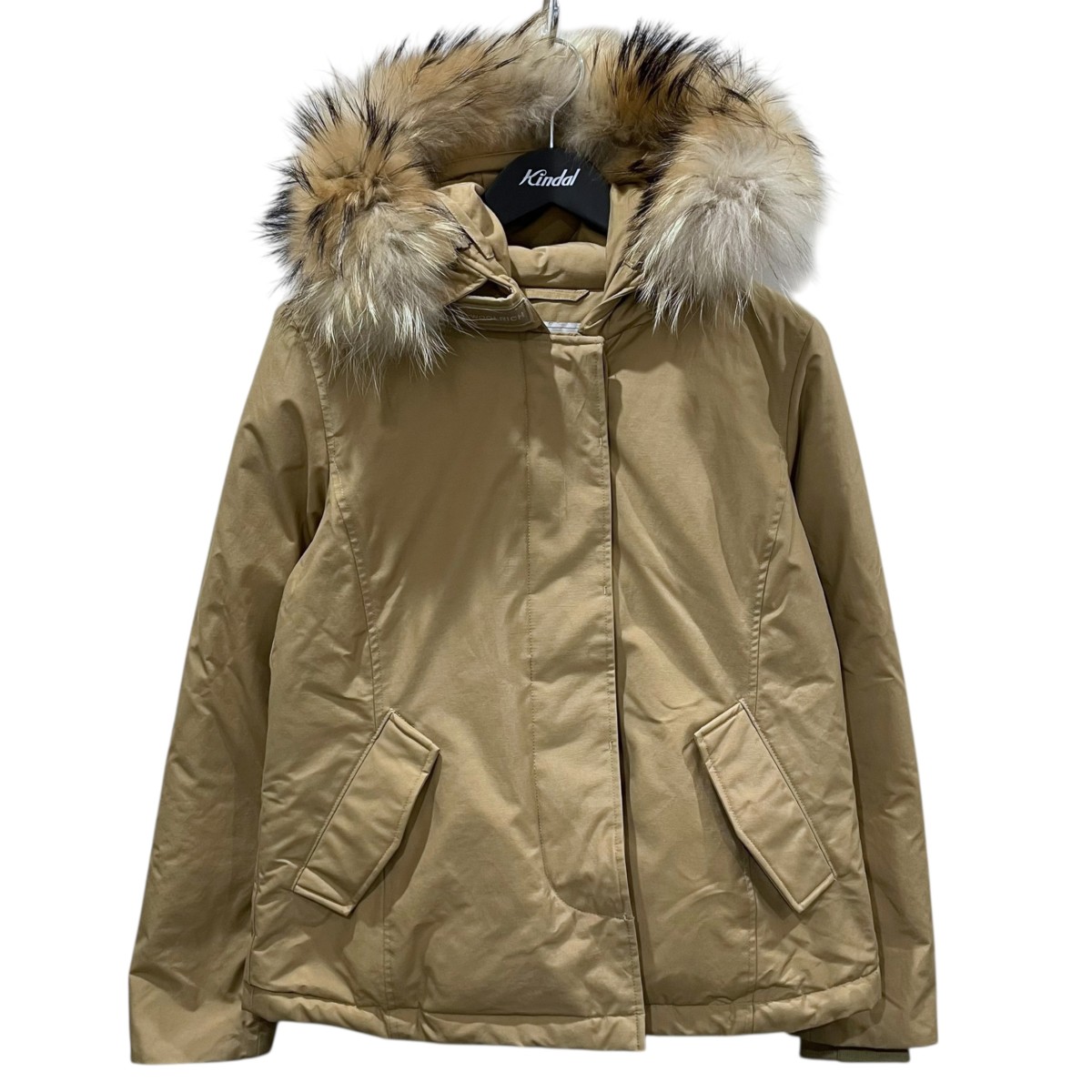 【中古】 WOOLRICH 60／40クロス ダウンジャケット SHORT ARCTIC PARKA ショートアークティックパーカー WWOU0301 ベージュ サイズ：S 【価格見直し】