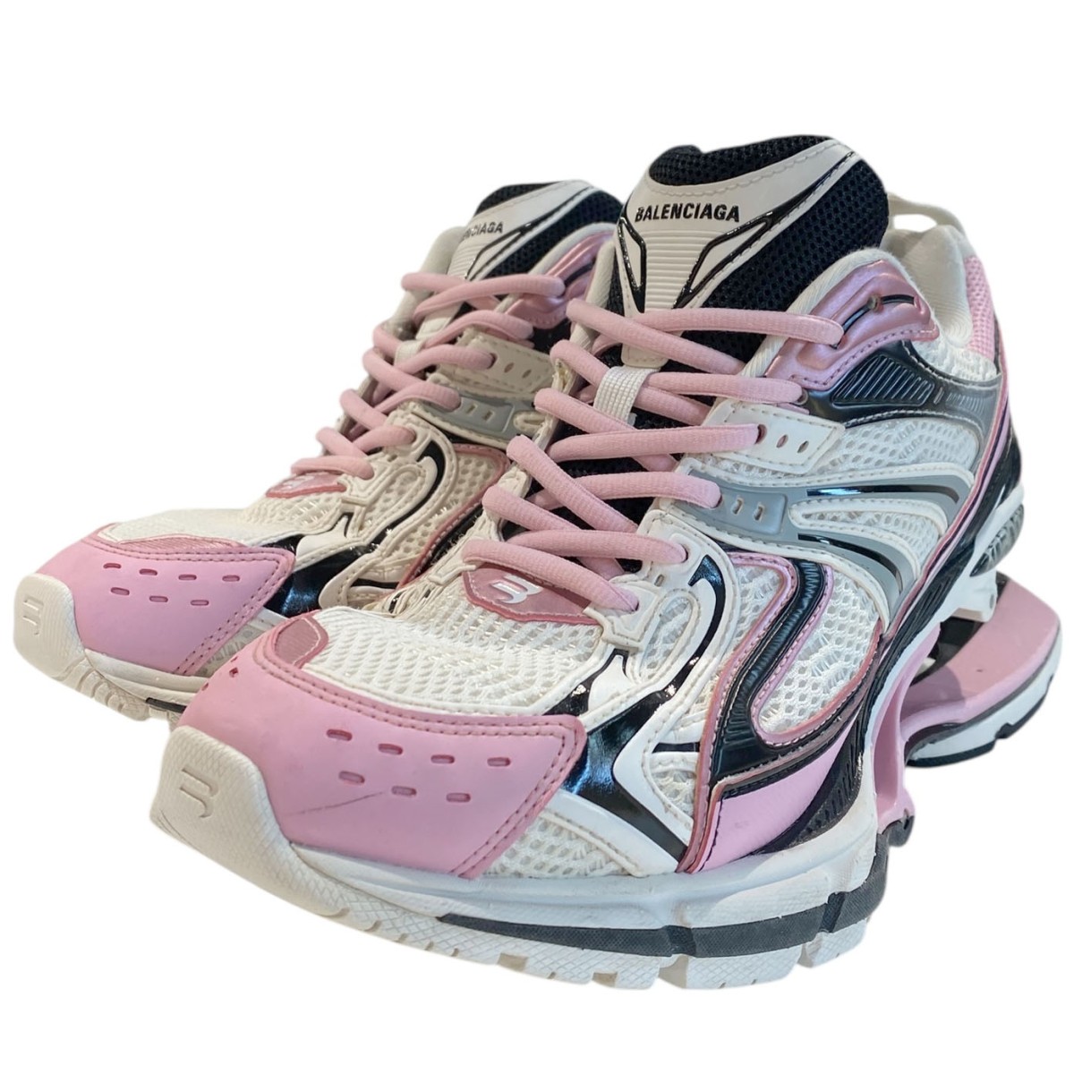 【中古】BALENCIAGA 653870 X-PANDER エクスパンダーダッドスニーカー靴 653870 さくら色×白いこと 大きさ：EUR40(26.5珊) 【051125】（バレンシアガ）