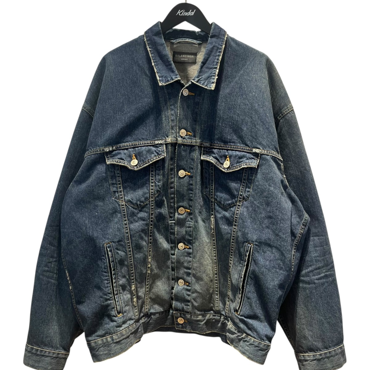 バレンシアガ サイズ:M  23AW  767943 TNW11 デニム再構築オーバーサイズデニムジャケット 中古 OM10 楽天市場】【中古】BALENCIAGA23AW 再構築オーバーサイズデニム