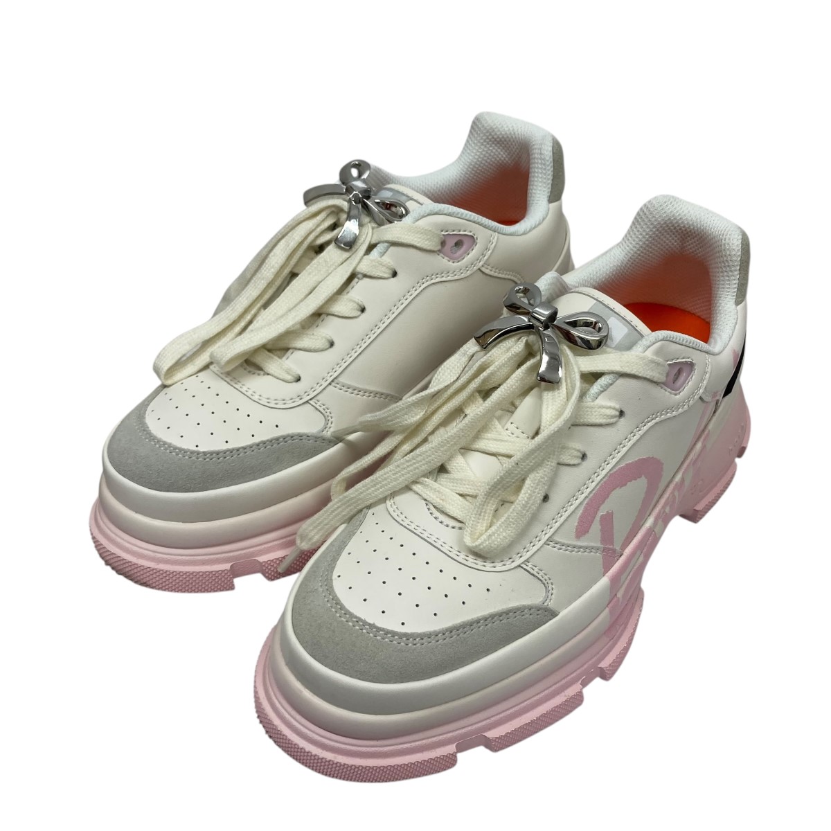 【中古】 Both GAO EVA METAL BOW PRINTED SNEAKER ローカットスニーカー ピンク×ホワイト サイズ：37 【価格見直し】