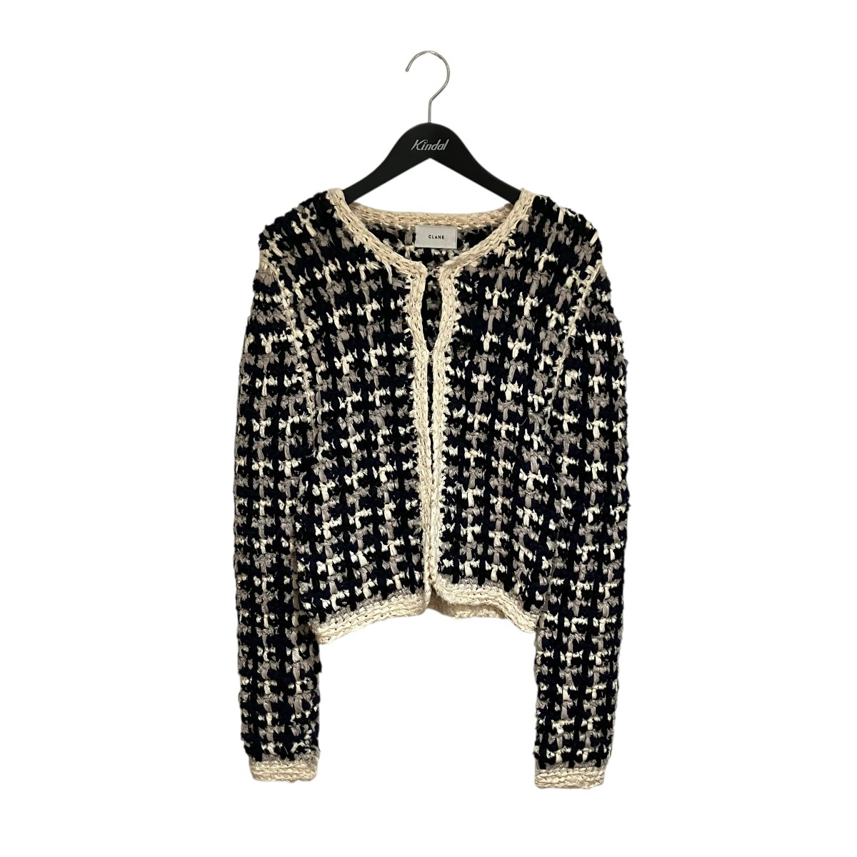 【中古】 CLANE　 VINTAGE TAPE HAND KNIT CARDIGAN カーディガン 16106-2012 ネイビー サイズ：1 【071125】（クラネ）