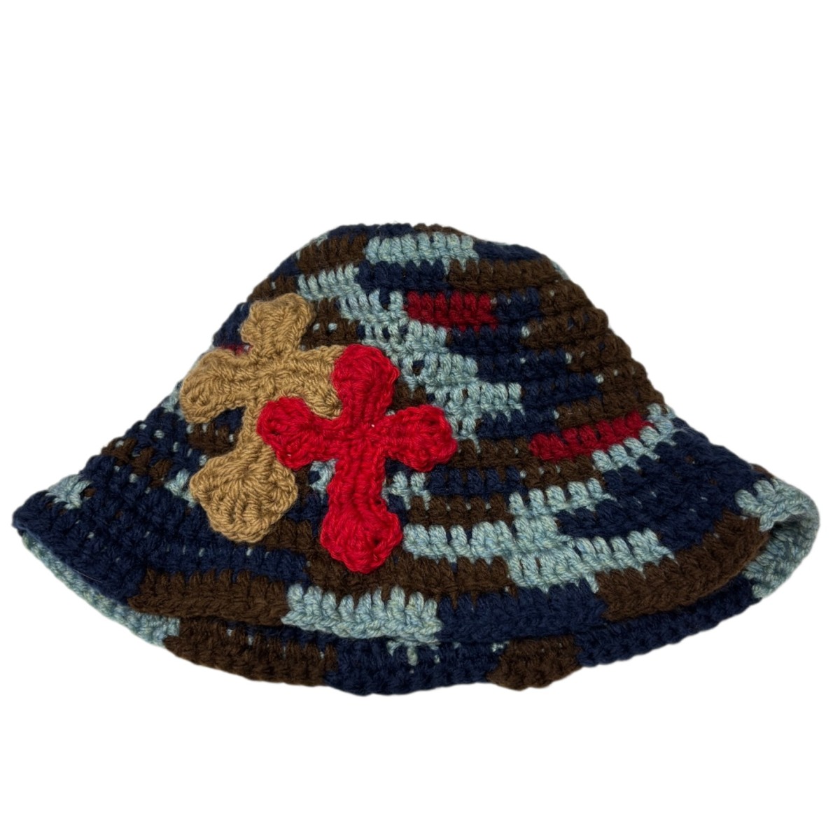 【即日発送】Y.A.R.N. バケットハット 楽天市場】Y.A.R.N ヤーン ニット素材 バケットハット 3Dクロス刺繍